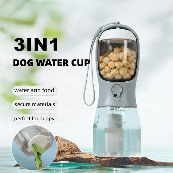 3-in-1 Portable Dog Water Cup – Drink, Feed & Clean