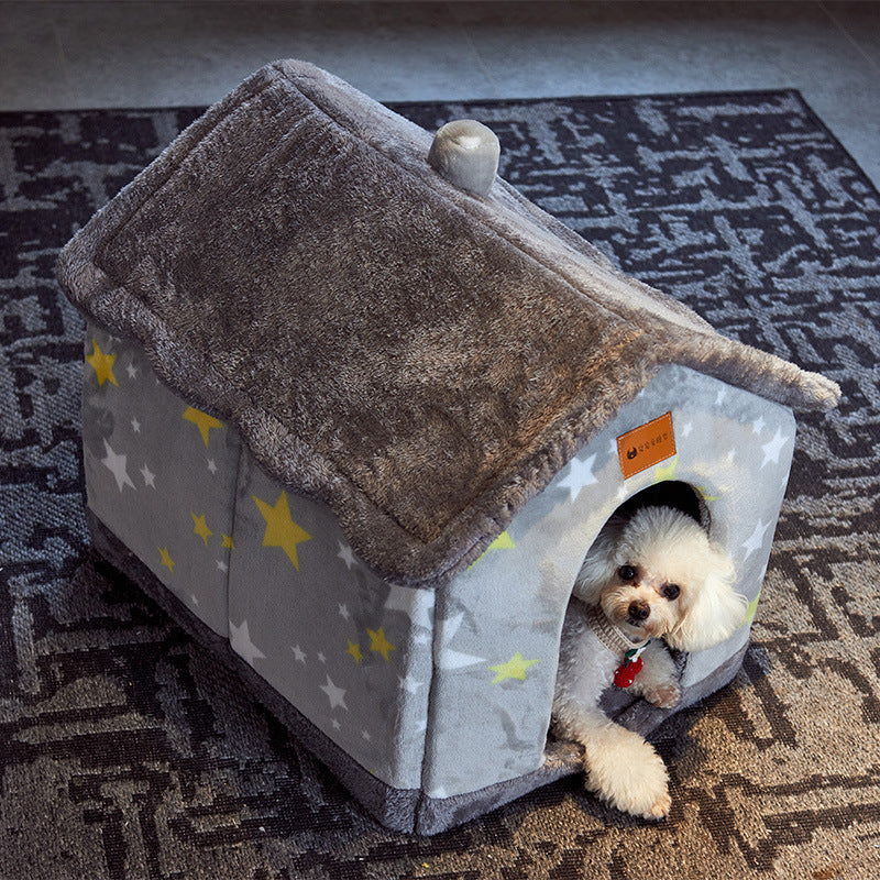 Foldable Dog & Cat House Bed