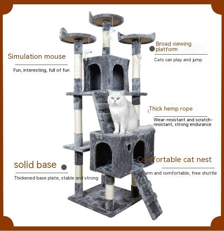 Large Cat Tree with Climbing Platforms & Sisal Columns