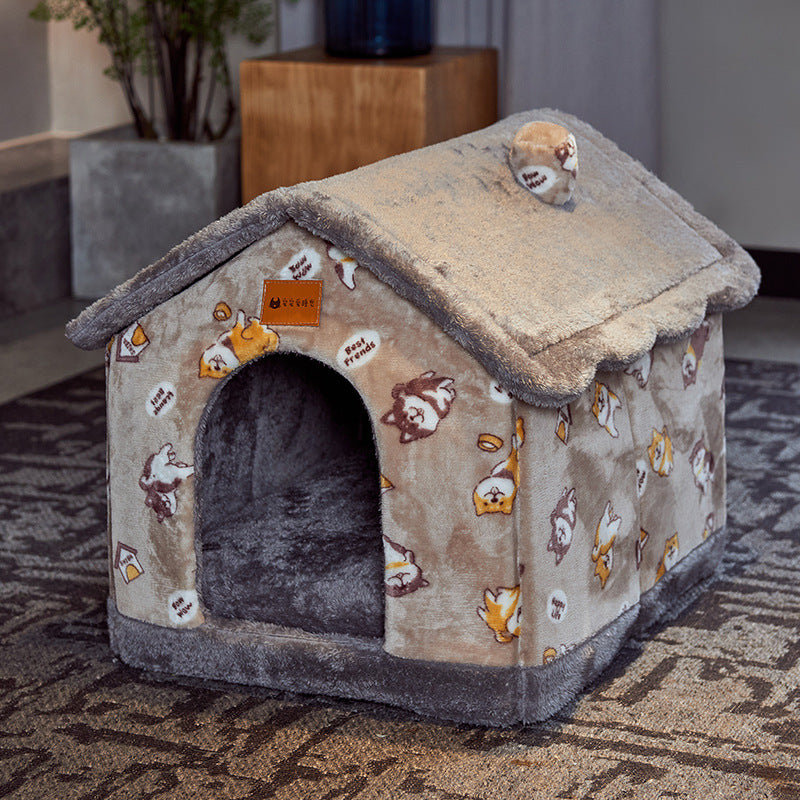 Foldable Dog & Cat House Bed