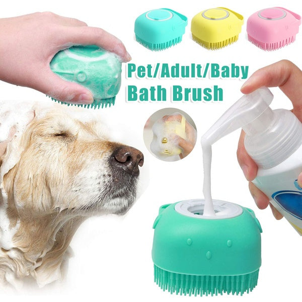 Silicone Pet Bath Massage Glove – Shampoo & Grooming Brush