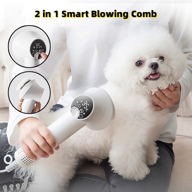 Smart Pet Hair Dryer & Comb – Quiet & Safe Grooming